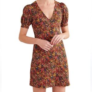 Boden Floral Jersey Mini Dress Size 10 L